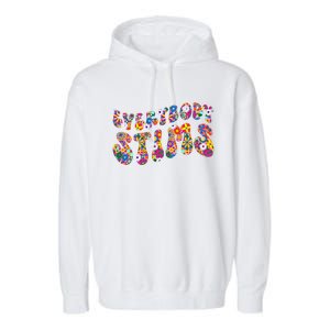 Everybody Stims Floral Neurodiversity Acceptance Sped Autism Gift Garment-Dyed Fleece Hoodie