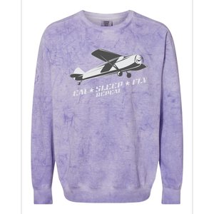 Eat Sleep Fly Repeat Great Gift Colorblast Crewneck Sweatshirt