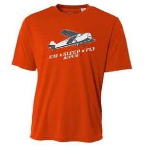 Eat Sleep Fly Repeat Great Gift Cooling Performance Crew T-Shirt