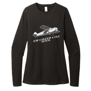 Eat Sleep Fly Repeat Great Gift Womens CVC Long Sleeve Shirt