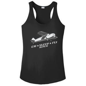 Eat Sleep Fly Repeat Great Gift Ladies PosiCharge Competitor Racerback Tank