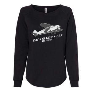 Eat Sleep Fly Repeat Great Gift Womens California Wash Sweatshirt