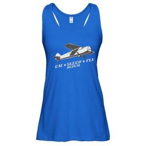 Eat Sleep Fly Repeat Great Gift Ladies Essential Flowy Tank