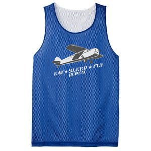 Eat Sleep Fly Repeat Great Gift Mesh Reversible Basketball Jersey Tank