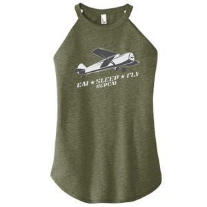 Eat Sleep Fly Repeat Great Gift Women's Perfect Tri Rocker Tank