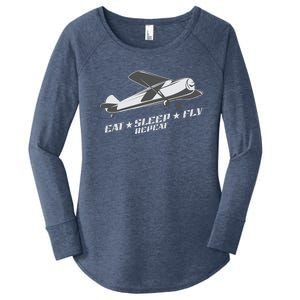 Eat Sleep Fly Repeat Great Gift Women's Perfect Tri Tunic Long Sleeve Shirt