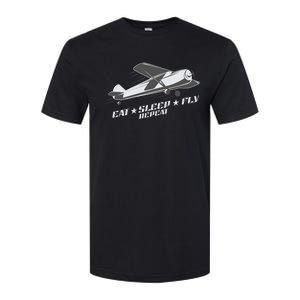 Eat Sleep Fly Repeat Great Gift Softstyle CVC T-Shirt