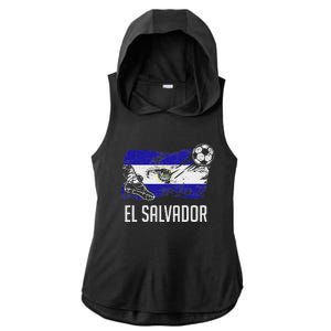 El Salvador Flag Jersey Salvadorean Soccer Team Salvadorean Ladies PosiCharge Tri-Blend Wicking Draft Hoodie Tank