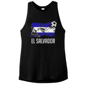 El Salvador Flag Jersey Salvadorean Soccer Team Salvadorean Ladies PosiCharge Tri-Blend Wicking Tank