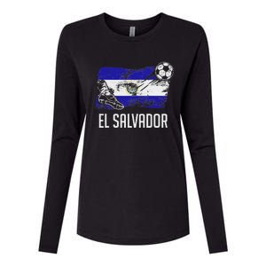 El Salvador Flag Jersey Salvadorean Soccer Team Salvadorean Womens Cotton Relaxed Long Sleeve T-Shirt