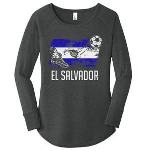 El Salvador Flag Jersey Salvadorean Soccer Team Salvadorean Women's Perfect Tri Tunic Long Sleeve Shirt