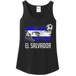 El Salvador Flag Jersey Salvadorean Soccer Team Salvadorean Ladies Essential Tank