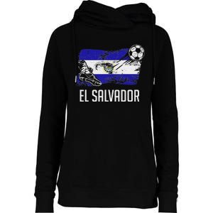 El Salvador Flag Jersey Salvadorean Soccer Team Salvadorean Womens Funnel Neck Pullover Hood