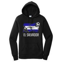 El Salvador Flag Jersey Salvadorean Soccer Team Salvadorean Women's Pullover Hoodie