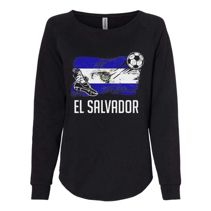 El Salvador Flag Jersey Salvadorean Soccer Team Salvadorean Womens California Wash Sweatshirt