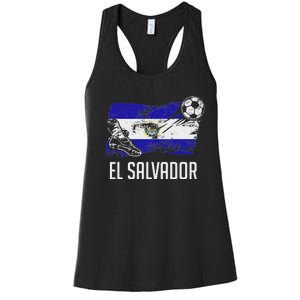 El Salvador Flag Jersey Salvadorean Soccer Team Salvadorean Women's Racerback Tank