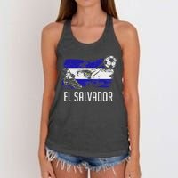 El Salvador Flag Jersey Salvadorean Soccer Team Salvadorean Women's Knotted Racerback Tank