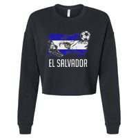 El Salvador Flag Jersey Salvadorean Soccer Team Salvadorean Cropped Pullover Crew