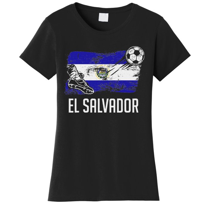 El Salvador Flag Jersey Salvadorean Soccer Team Salvadorean Women's T-Shirt