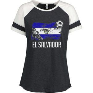 El Salvador Flag Jersey Salvadorean Soccer Team Salvadorean Enza Ladies Jersey Colorblock Tee