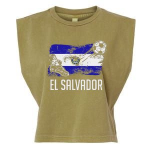 El Salvador Flag Jersey Salvadorean Soccer Team Salvadorean Garment-Dyed Women's Muscle Tee