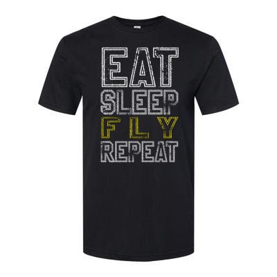 Eat Sleep Fly Repeat Gift Softstyle CVC T-Shirt