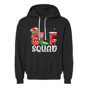 Elf Squad Funny Group Family Matching Christmas Pajamas Garment-Dyed Fleece Hoodie