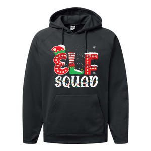 Elf Squad Funny Group Family Matching Christmas Pajamas Performance Fleece Hoodie