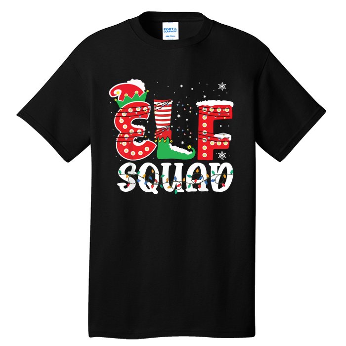 Elf Squad Funny Group Family Matching Christmas Pajamas Tall T-Shirt