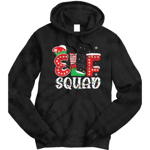 Elf Squad Funny Group Family Matching Christmas Pajamas Tie Dye Hoodie