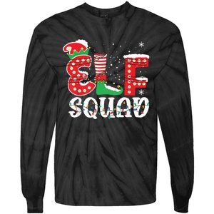 Elf Squad Funny Group Family Matching Christmas Pajamas Tie-Dye Long Sleeve Shirt