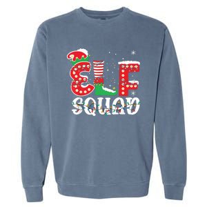 Elf Squad Funny Group Family Matching Christmas Pajamas Garment-Dyed Sweatshirt