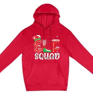 Elf Squad Funny Group Family Matching Christmas Pajamas Premium Pullover Hoodie