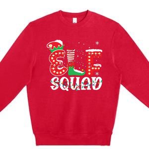 Elf Squad Funny Group Family Matching Christmas Pajamas Premium Crewneck Sweatshirt