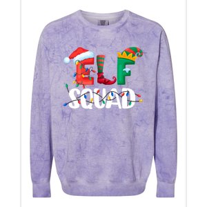 Elf Squad Funny Family Matching Group Christmas Gifts Hoodie Colorblast Crewneck Sweatshirt