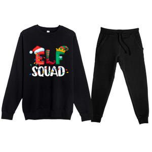 Elf Squad Funny Family Matching Group Christmas Gifts Hoodie Premium Crewneck Sweatsuit Set