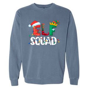 Elf Squad Funny Family Matching Group Christmas Gifts Hoodie Garment-Dyed Sweatshirt