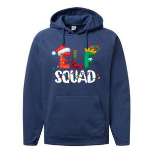 Elf Squad Funny Family Matching Group Christmas Gifts Hoodie Performance Fleece Hoodie