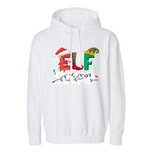 Elf Squad Funny Family Matching Group Christmas Gifts Hoodie Garment-Dyed Fleece Hoodie