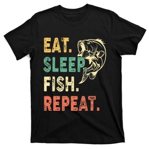 Eat Sleep Fish Repeat Retro Fishing Fisherman Gifts T-Shirt