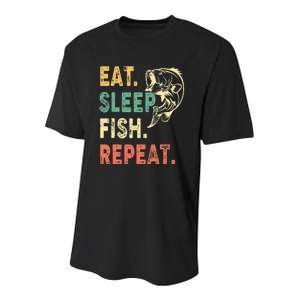 Eat Sleep Fish Repeat Retro Fishing Fisherman Gifts Youth Performance Sprint T-Shirt