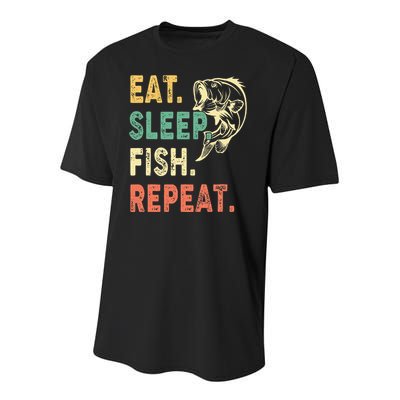 Eat Sleep Fish Repeat Retro Fishing Fisherman Gifts Youth Performance Sprint T-Shirt