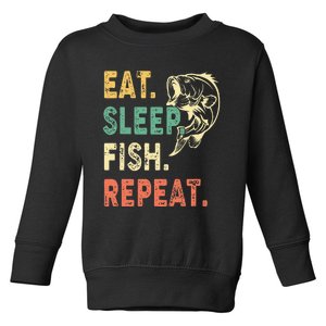 Eat Sleep Fish Repeat Retro Fishing Fisherman Gifts Toddler Sweatshirt