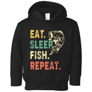 Eat Sleep Fish Repeat Retro Fishing Fisherman Gifts Toddler Hoodie