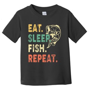 Eat Sleep Fish Repeat Retro Fishing Fisherman Gifts Toddler T-Shirt