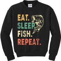 Eat Sleep Fish Repeat Retro Fishing Fisherman Gifts Kids Sweatshirt