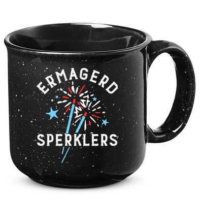 Ermahgerd Sperklers Funny 4th Of July Fireworks Sparklers Gift 15oz Campfire Ceramic Mug