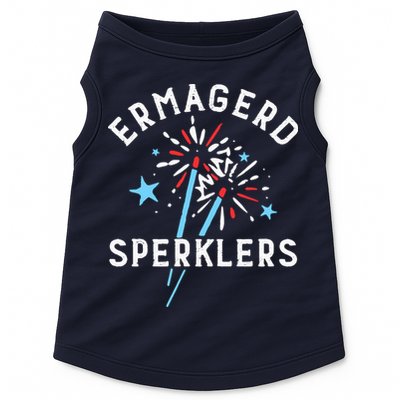 Ermahgerd Sperklers Funny 4th Of July Fireworks Sparklers Gift Doggie Tank