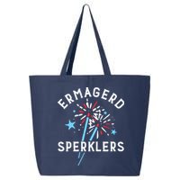 Ermahgerd Sperklers Funny 4th Of July Fireworks Sparklers Gift 25L Jumbo Tote