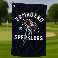 Ermahgerd Sperklers Funny 4th Of July Fireworks Sparklers Gift Golf Towel